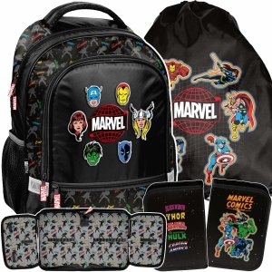 PLECAK SZKOLNY AVENGERS DO 1 KLASY DLA CHŁOPAKÓW ZESTAW 3w1 THOR HULK