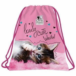 WOREK DZIEWCZĘCY z KOTKIEM NA OBUWIE KAPCIE CATS DO SZKOŁY DERFORM KOTEK