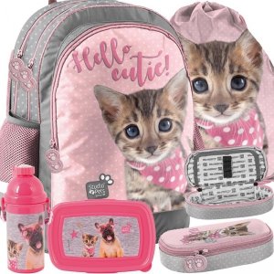 Szkolny Plecak Dziewczęcy z Kotem Kot Duży i Wygodny [PJC-116]