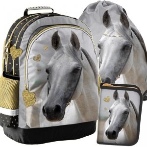 Koń na Plecaku Szkolnym dla Dziewczynki Komplet Konie [PP19H-116]
