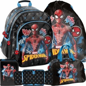Komplet 4w1 Plecak Spider-Man Szkolny dla Chłopaków Paso [SP22LL-090]