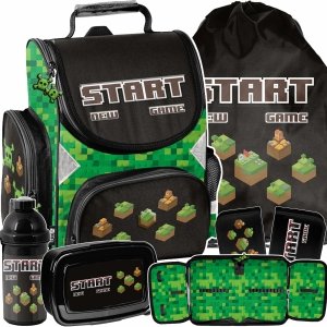 MINECRAFT TORNISTER GRA SZKOLNY GAMING GRY GAMING DLA CHŁOPAKÓW KOMPLET 5w1