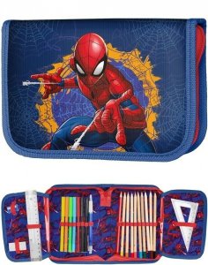 Piórnik Spiderman dla Chłopaka Szkolny z Wyposażeniem [SPU-001]