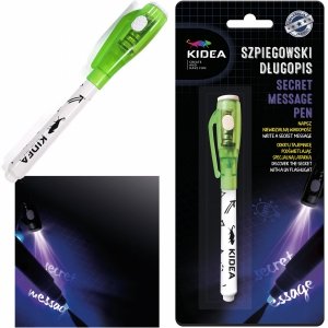Długopis Szpiegowski z Lampką UV LED Zielony Latarka Kidea [SDKAD]