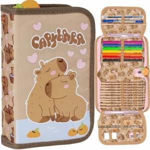 PIÓRNIK KAPIBARA SZKOLNY DO PODSTAWÓWKI ROZKŁADANY Z WYPOSAŻENIEM CAPYBARA