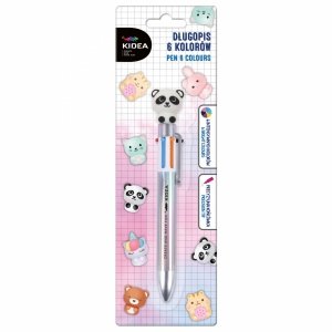 Długopis Panda Wielokolorowy 6 Kolorów Kidea Automatyczny z Figurką [DFA6KA]