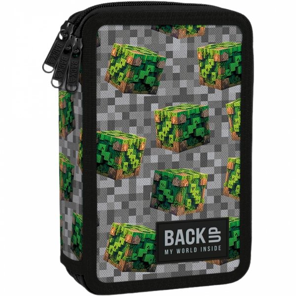 MINECRAFT POTRÓJNY PIÓRNIK BACKUP 3 KOM. Z WYPOSAŻENIEM DLA CHŁOPAKA PIKSEL