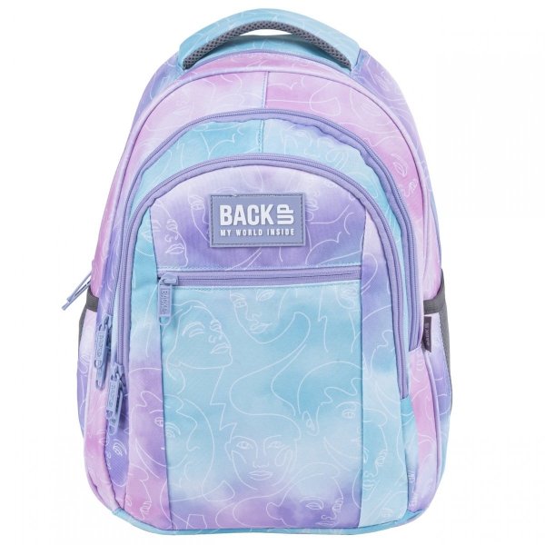 Komplet Plecak Pastelowy Młodzieżowy Backup Face Damski [PLB4O66]