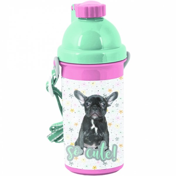 ZESTAW 2w1 BIDON ŚNIADANIÓWKA DLA UCZENNIC Z PIESKAMI DO SZKOŁY PASO PIESEK