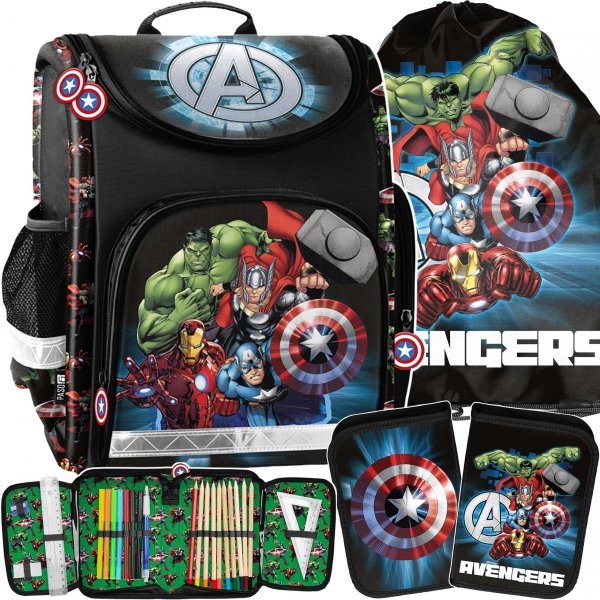Avengers Tornister Szkolny Chłopięcy Iron Man komplet 3elem. [AV23DD-524]