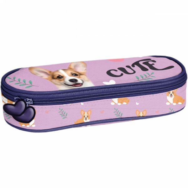 PIÓRNIK Z PIESKIEM SZKOLNY DLA DZIEWCZYNY OTWIERANY Z KLAPKĄ PIESEK DOG PASO