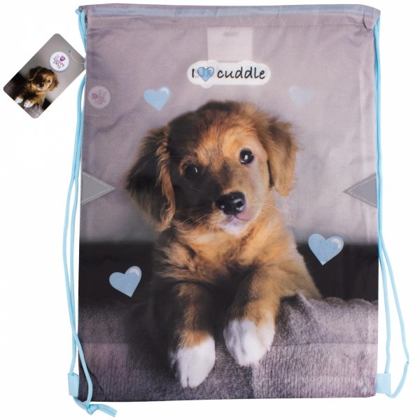 WOREK SZKOLNY z PIESKIEM NA BUTY OBUWIE KAPCIE DLA DZIEWCZYNY DOG