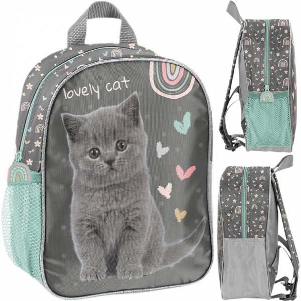 PLECACZEK KOTEK PRZEDSZKOLNY PLECAK DLA DZIEWCZYNEK NA WYCIECZKI Z KOTKIEM