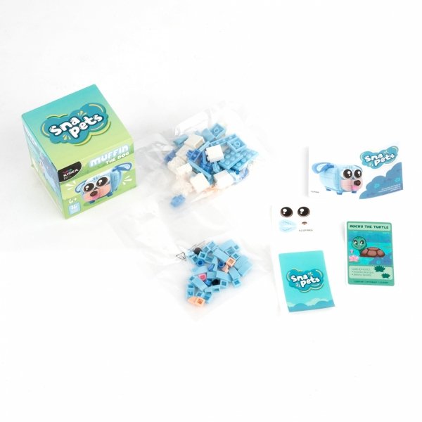 SNAPETS KLOCKI KONSTRUKCYJNE 76 ELEMENTÓW PIES NIEBIESKI MUFFIN KIDEA