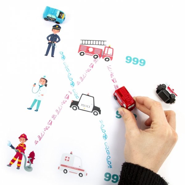 STEMPELKI MOTYWACYJNE KIDEA PIECZĄTKI POJAZDY ALARMOWE 3 SZT. KOMPLET DLA CHŁOPAKA [SPA3KA]