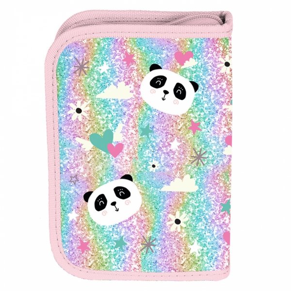 PLECAK SZKOLNY MIŚ PANDA DLA DZIEWCZYNEK DO 1 KLASY KOMPLET 3w1 z PANDĄ