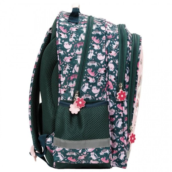 Dziewczęcy Plecak Szkolny Kotki do Podstawówki komplet 5w1 z Kotkiem