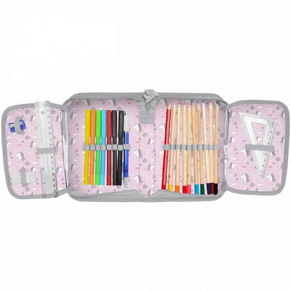 JEDNOROŻEC PLECAK SZKOLNY DO KLAS 1-3 PODSTAWÓWKI ZESTAW 3w1 DZIEWCZĘCY