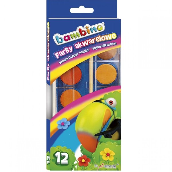 Farby Akwarelowe Bambino Akwarele 24 Kolorów Pędzel [001857]