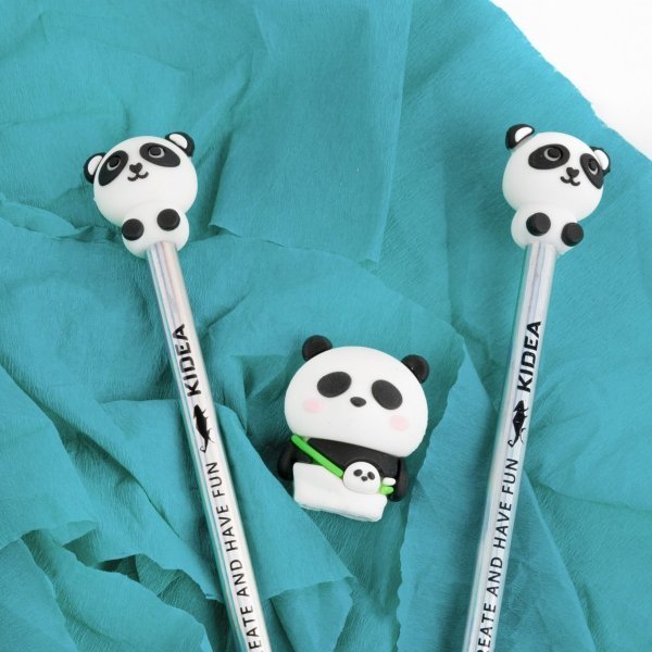 TEMPERÓWKA i 2x OŁÓWEK ZESTAW 3w1 PANDA DLA DZIECI KIDEA z PANDĄ DO SZKOŁY