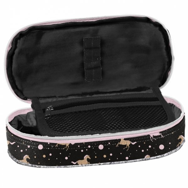 KOŃ PIÓRNIK DLA DZIEWCZYNY Z KONIEM SZKOLNY OTWIERANY Z KLAPKĄ HORSE PASO