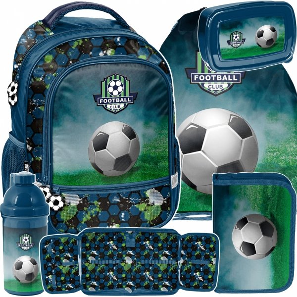 KOMPLET PIŁKARSKI PLECAK SZKOLNY DO KLAS 1-4 DLA CHŁOPAKA FOOTBALL 