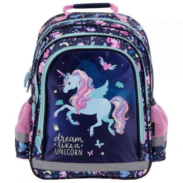 PLECAK JEDNOROŻEC SZKOLNY DO 1 KLASY ZESTAW 5 el DLA DZIEWCZYNY UNICORN