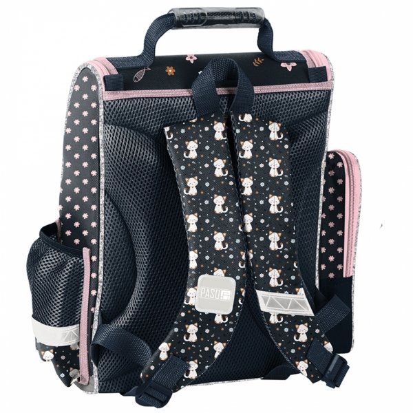 TORNISTER SZKOLNY ZESTAW 5 ele DZIEWCZĘCY Z KOTKIEM DO 1 KLASY KOTEK CATS