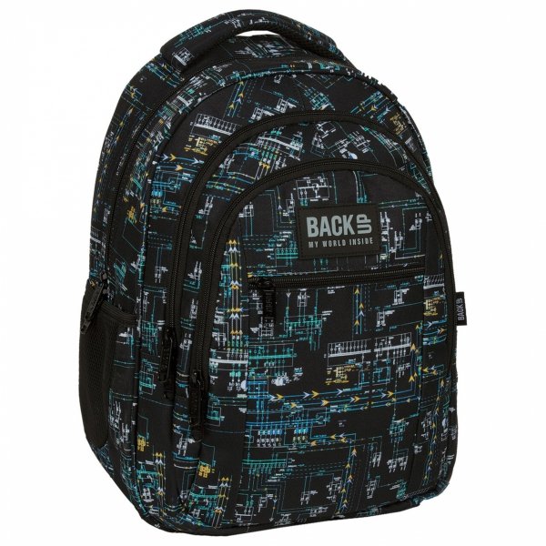 MŁODZIEŻOWY KOMPLET 4 elem PLECAK BACKUP DLA CHŁOPAKA SZKOLNY UKŁAD SCALONY