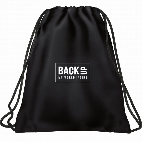 PLECAK CZARNY MŁODZIEŻOWY BACKUP SZKOLNY KOLOROWE ZAMKI ZESTAW 5w1