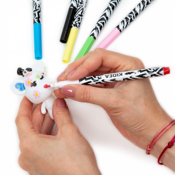 Markery Akrylowe 6 kolorów z Brelokiem Kidea Flamastry Pisaki [MABBKA]