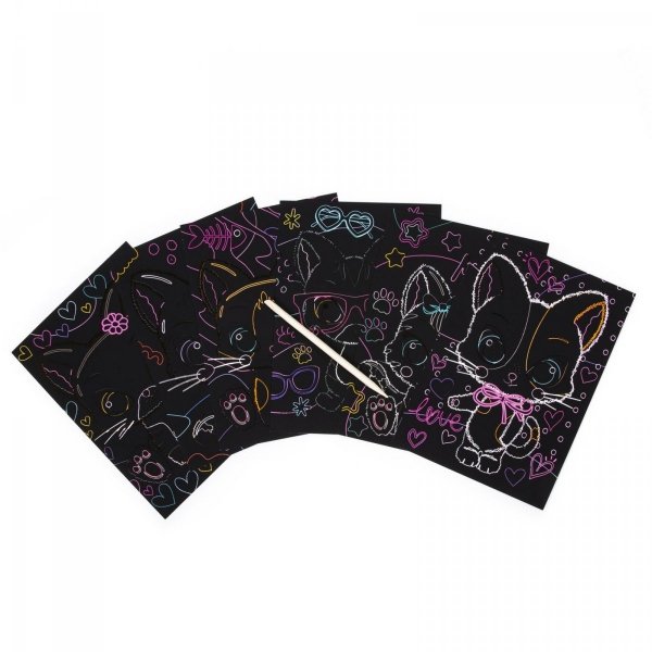 Wydrapywanka z Bambusowym Rylcem Kidea Kotki 6 Arkuszy [WYKKA]