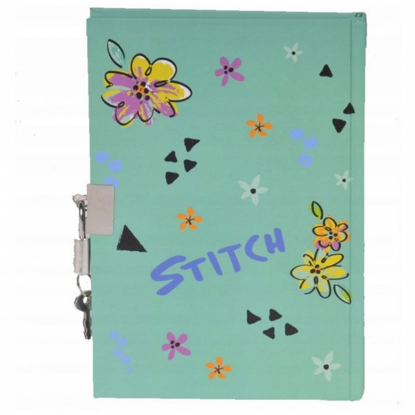 PAMIĘTNIK STICH DZIEWCZĘCY DZIECIĘCY STITCH  z KŁÓDKĄ Flowers 