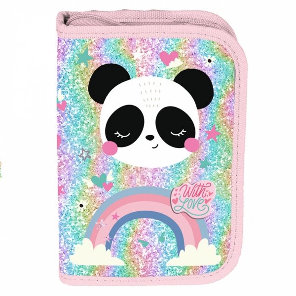 PLECAK SZKOLNY MIŚ PANDA DLA DZIEWCZYNEK DO 1 KLASY KOMPLET 6w1 z PANDĄ