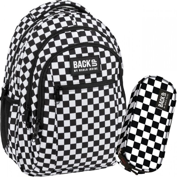 Plecak w Szachownice Plecak BackUp Młodzieżowy dla Dziewczyny Szkolny [PLB4O66]