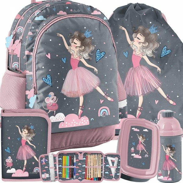 Tancerka Plecak Szkolny Baletnica w zestawie 5elem Paso [PP23BA-116]