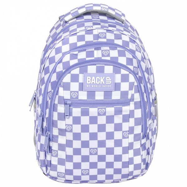FIOLETOWA SZACHOWNICA MŁODZIEŻOWY PLECAK BACKUP DLA DZIEWCZYNY SZKOLNY