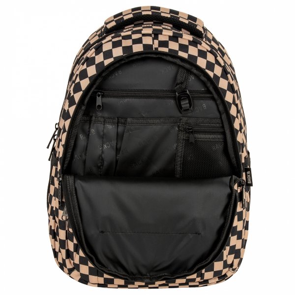 DZIEWCZĘCY PLECAK MŁODZIEŻOWY BACKUP SZKOLNY KOMPLET 3w1 SZACHOWNICA BEŻ