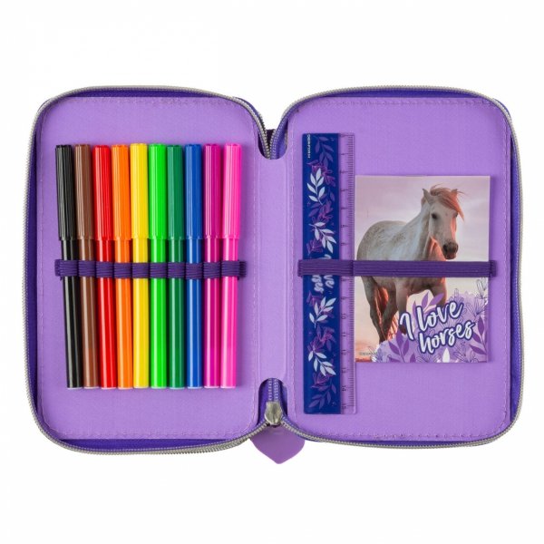 KONIE KOMPLET 5W1 PLECAK DLA DZIEWCZYN SZKOLNY DO PODSTAWÓWKI DERFORM HORSE