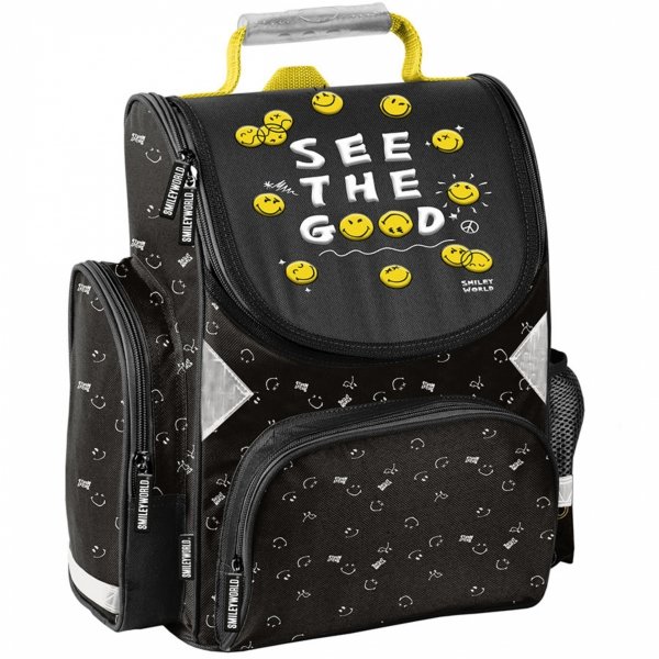 TORNISTER SZKOLNY EMOTKI SMILEY DO 1 KLAS KOMPLET 3w1 BUŹKI EMOTIKONY PASO