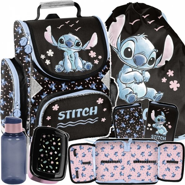 STITCH TORNISTER DO KLAS 1-4 DLA DZIEWCZYNY ZESTAW 5w1 STICH i LILO PLECAK