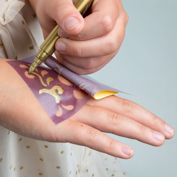 Kidea Markery do Tatuażu 3 kolory z Gotowymi Szablonami brokatowe [MTASKA]