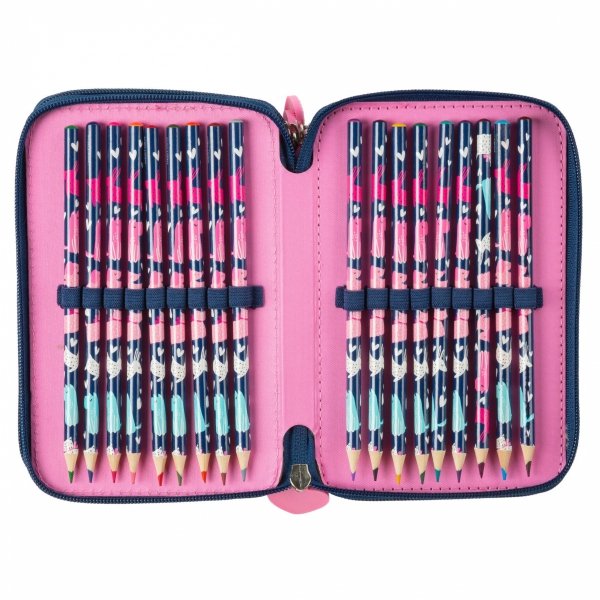 PIESEK PIÓRNIK SZKOLNY 3-KOMOROWY Z WYPOSAŻENIEM PIES DLA DZIEWCZYNEK