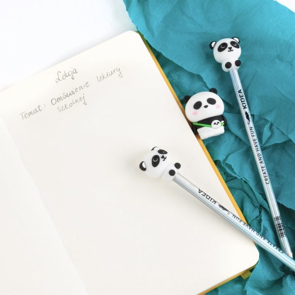 TEMPERÓWKA i 2x OŁÓWEK ZESTAW 3w1 PANDA DLA DZIECI KIDEA z PANDĄ DO SZKOŁY