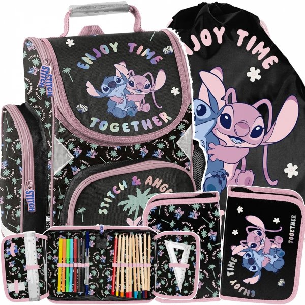 STITCH TORNISTER DO KLAS 1-4 DLA DZIEWCZYNEK ZESTAW 3w1 STICH i LILO PASO