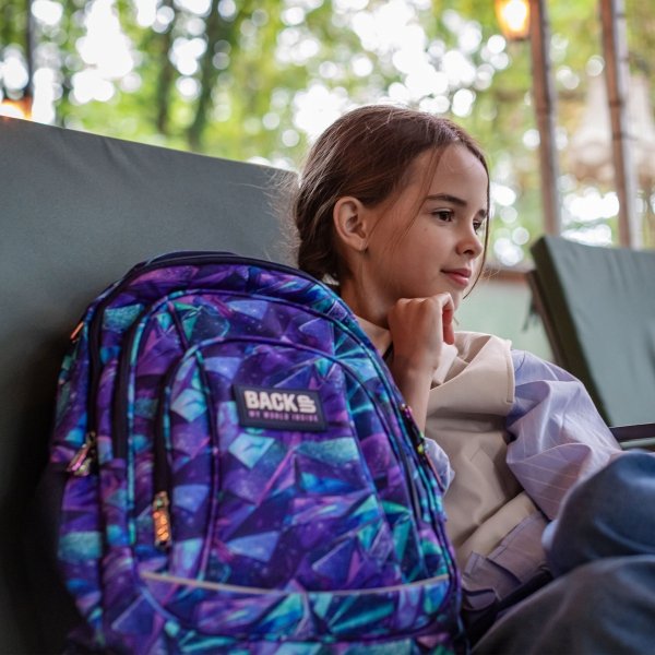 SZKOLNY PLECAK BACKUP MŁODZIEŻOWY DLA DZIEWCZYNY 4 kom. CRYSTAL KOMPLET 5w1