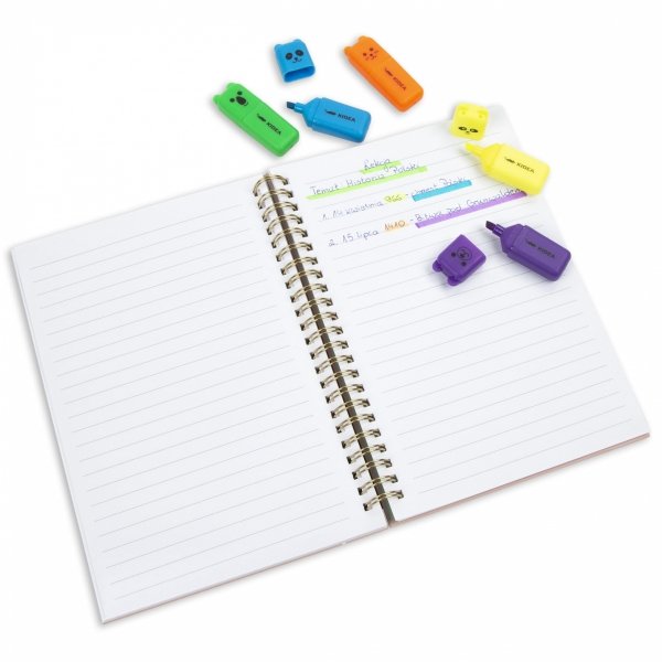 Zakreślacze 5 kolorów z Figurką Kidea Etui Derform [ZFA5KA]