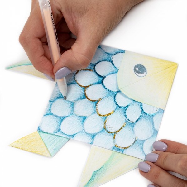 PRECYZYJNY KLEJ W CIENKOPISIE OZDOBNY + BROKAT 5 KOLORÓW KIDEA