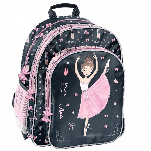 PLECAK SZKOLNY TANCERKA DLA DZIEWCZYNY DO 1 KLASY ZESTAW 3w1 BALERINA PASO