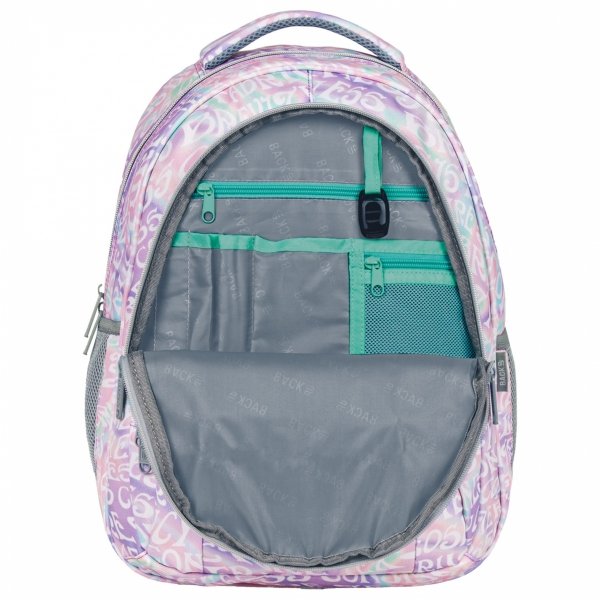 KREMOWE NAPISY MŁODZIEŻOWY PLECAK BACKUP DZIEWCZĘCY SZKOLNY KOMPLET 5 ele.